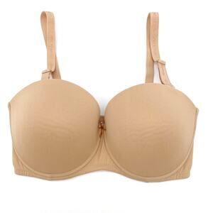 Affinitas Intimates Womens 34DD Push Up Bra‎ Molded Convertible Beige Underwire